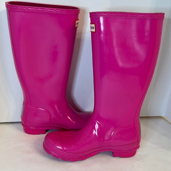 HUNTER  PINK TALL RAIN BOOTS SZ US 5 / 6 AN EU 35 / 36 - Picture 10 of 16
